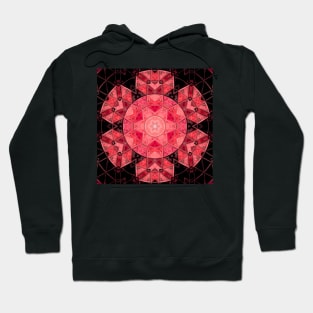 Mosaic Mandala Flower Pink and Black Hoodie